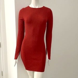 Posse -  Long Sleeve  Burned Red Knit Dress